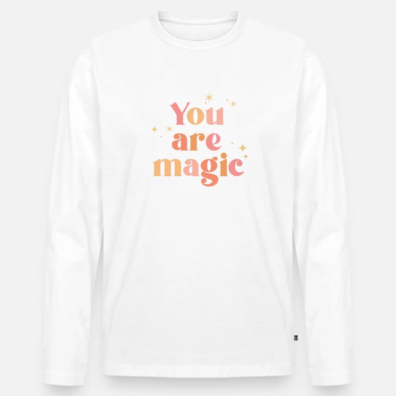Du bist magisch - Männer Premium Bio Langarmshirt - Weiß