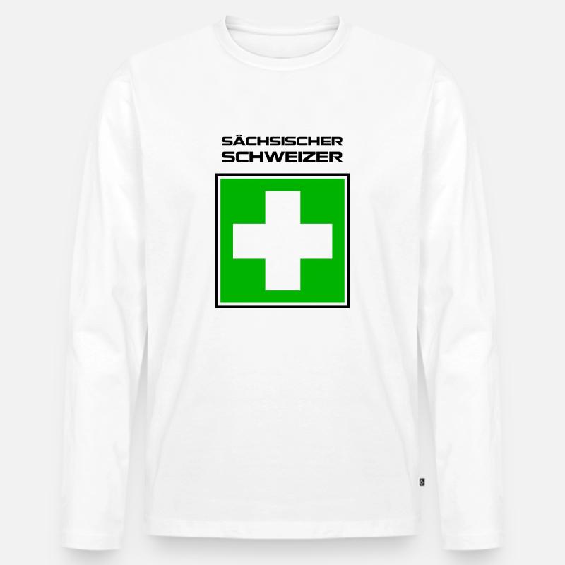 sächsischer schweizer 1 - Männer Premium Bio Langarmshirt - Weiß