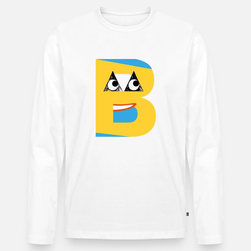Das gelbe B - Männer Premium Bio Langarmshirt - Weiß