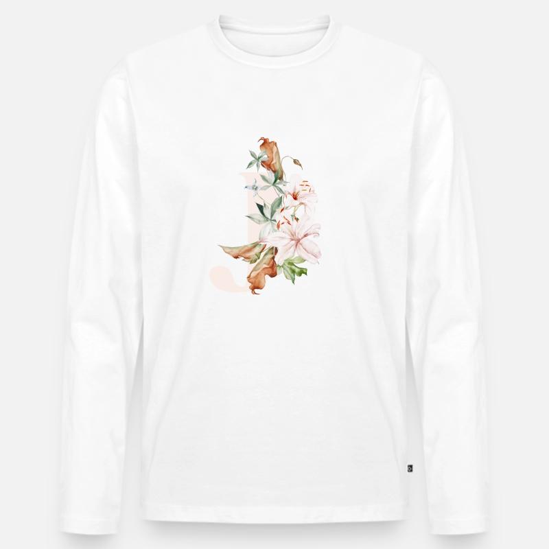 J - Männer Premium Bio Langarmshirt - Weiß
