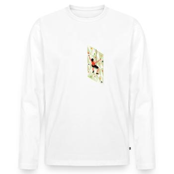 Wall Climbing Rock Climbing - Men's Premium Organic Long Sleeve Shirt - white - Front - Nico (187cm)