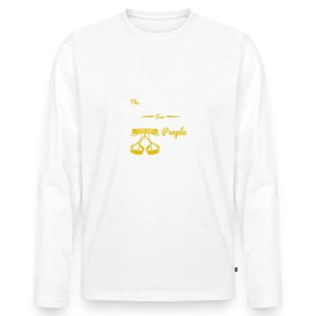 Rappelling Rock Climbing - Men's Premium Organic Long Sleeve Shirt - white - Front - Nico (187cm)