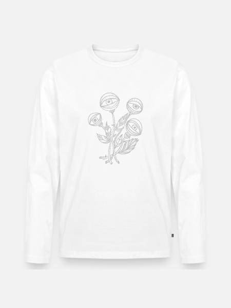 Augen Pflanze - Männer Premium Bio Langarmshirt - Weiß