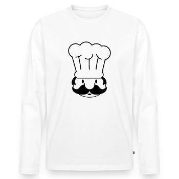 cuire - T-shirt manches longues Premium bio Homme - blanc - Devant - Nico (187cm)