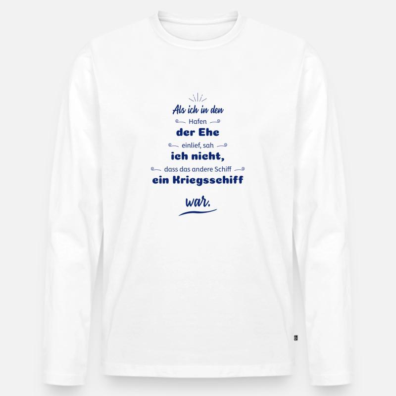 lustige Sprüche Scheidung - Männer Premium Bio Langarmshirt - Weiß
