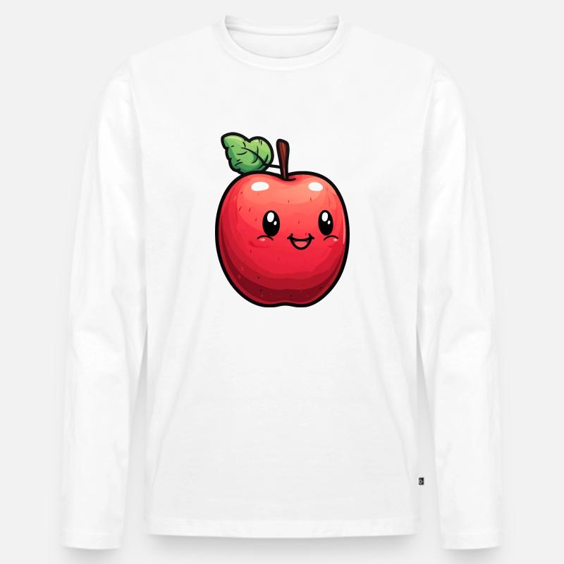 Apfel Kinder Sujet - Männer Premium Bio Langarmshirt - Weiß