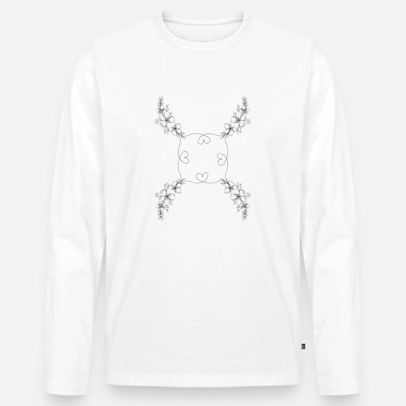 Liebe - Männer Premium Bio Langarmshirt - Weiß