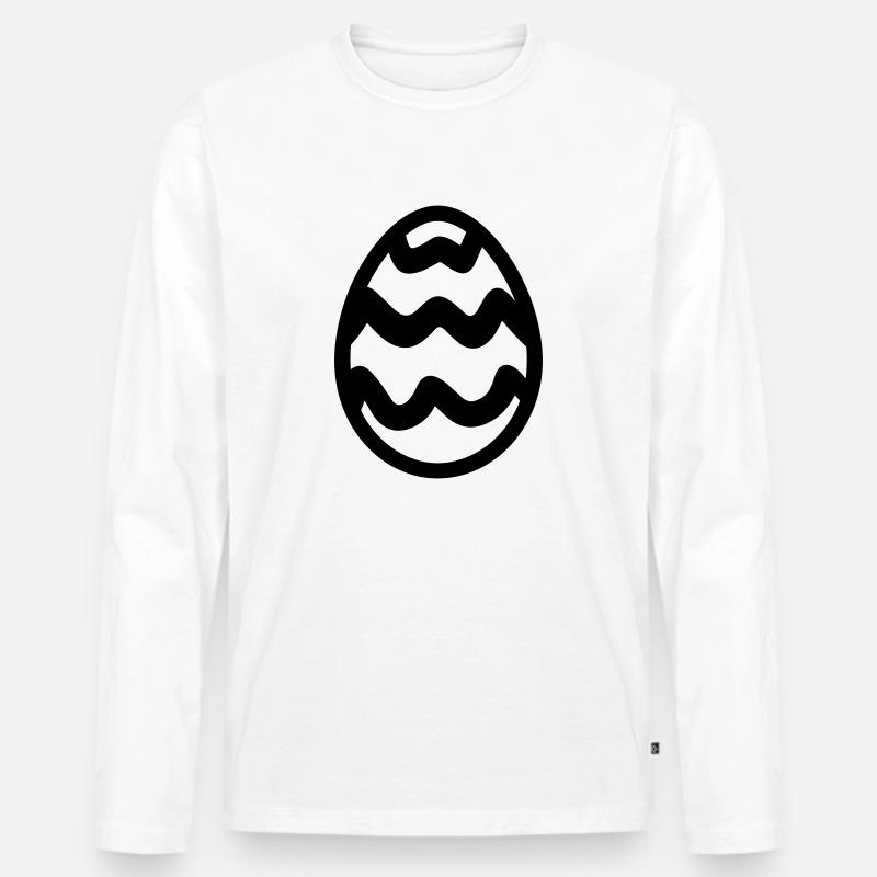 Ei - Männer Premium Bio Langarmshirt - Weiß