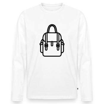 Sac à dos - T-shirt manches longues Premium bio Homme - blanc - Devant - Nico (187cm)
