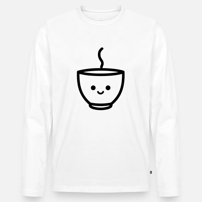 Kaffeebecher - Männer Premium Bio Langarmshirt - Weiß