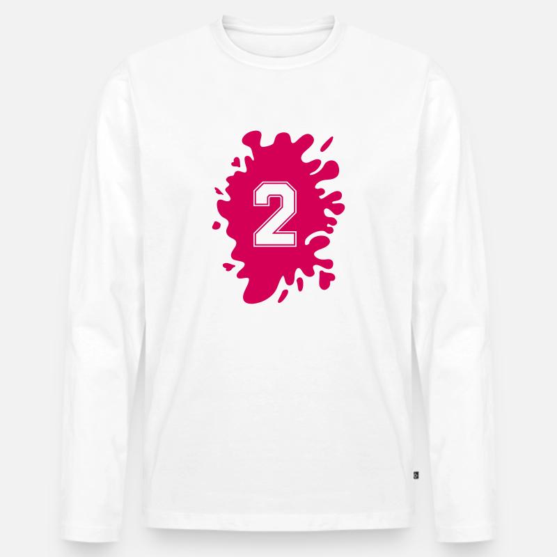 klecks 2 - Männer Premium Bio Langarmshirt - Weiß