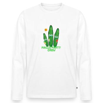 cucumber family,cucumber,cucumber,mall, Mallorca - Men's Premium Organic Long Sleeve Shirt - white - Front - Nico (187cm)