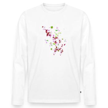 Meadow, flowers, flower, colorful flowers - Men's Premium Organic Long Sleeve Shirt - white - Front - Nico (187cm)