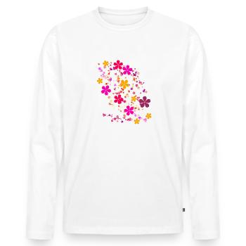 Fleurs,Fleur,Printemps,Fleurs,Roseau - T-shirt manches longues Premium bio Homme - blanc - Devant - Nico (187cm)