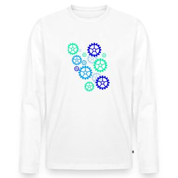 engrenages, engrenages, roues, coloré - T-shirt manches longues Premium bio Homme - blanc - Devant - Nico (187cm)