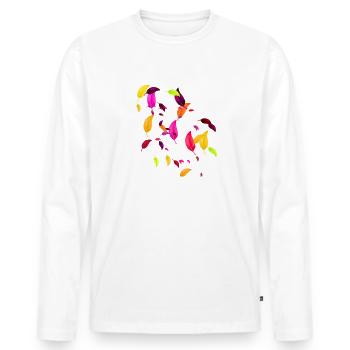 Automne, Feuilles d’automne, Feuilles d’automne, Feuilles - T-shirt manches longues Premium bio Homme - blanc - Devant - Nico (187cm)