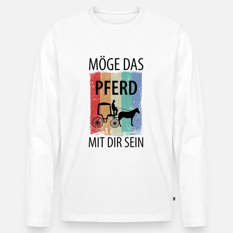 Kutscher Kutsche Pferdekutscher Kutschieren - Männer Premium Bio Langarmshirt - Weiß