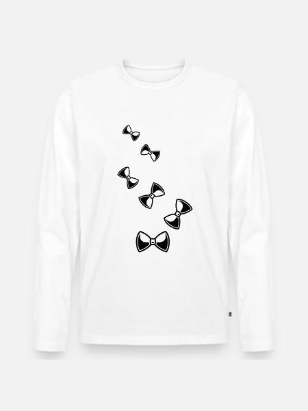 Bow Tie Gentleman - Men's Premium Organic Long Sleeve Shirt - white