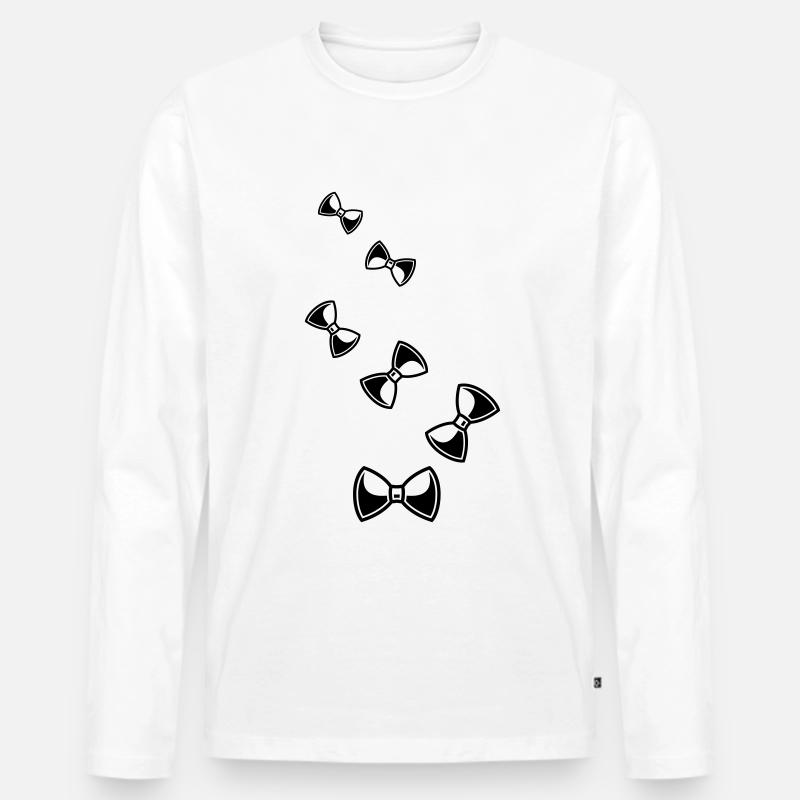 Bow Tie Gentleman - Männer Premium Bio Langarmshirt - Weiß