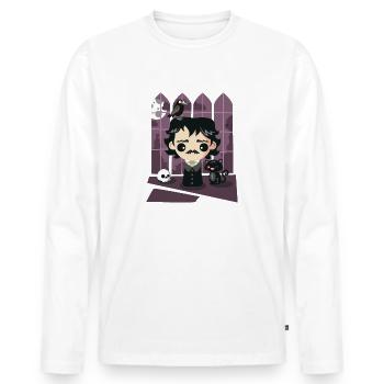 A damned Poe-t's house - Men's Premium Organic Long Sleeve Shirt - white - Front - Nico (187cm)