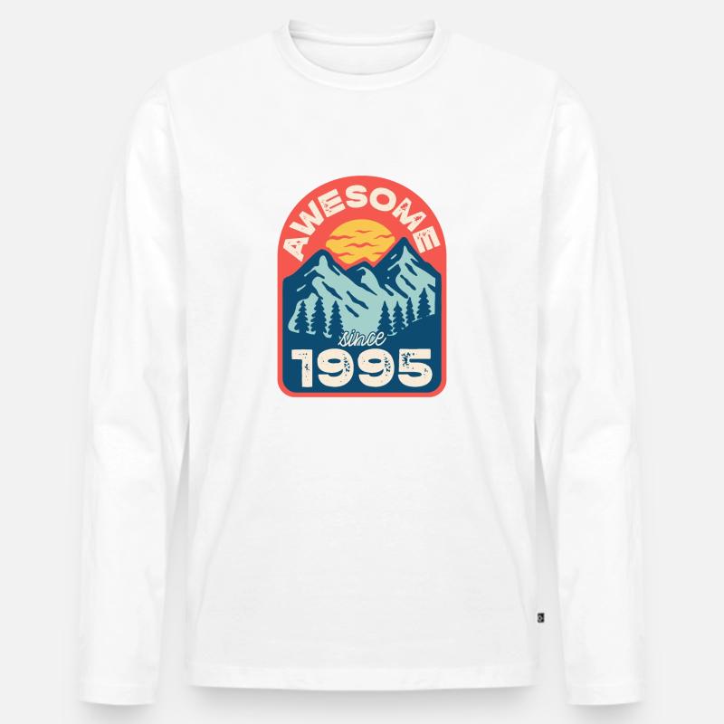 Awesome since 1995 - Männer Premium Bio Langarmshirt - Weiß
