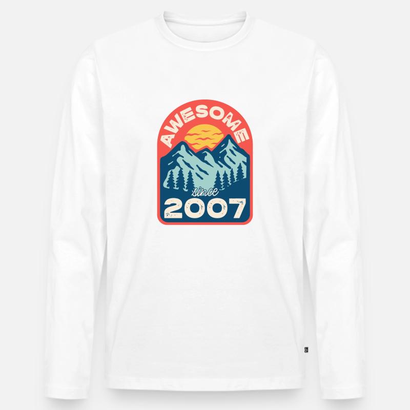 Awesome since 2007 - Männer Premium Bio Langarmshirt - Weiß