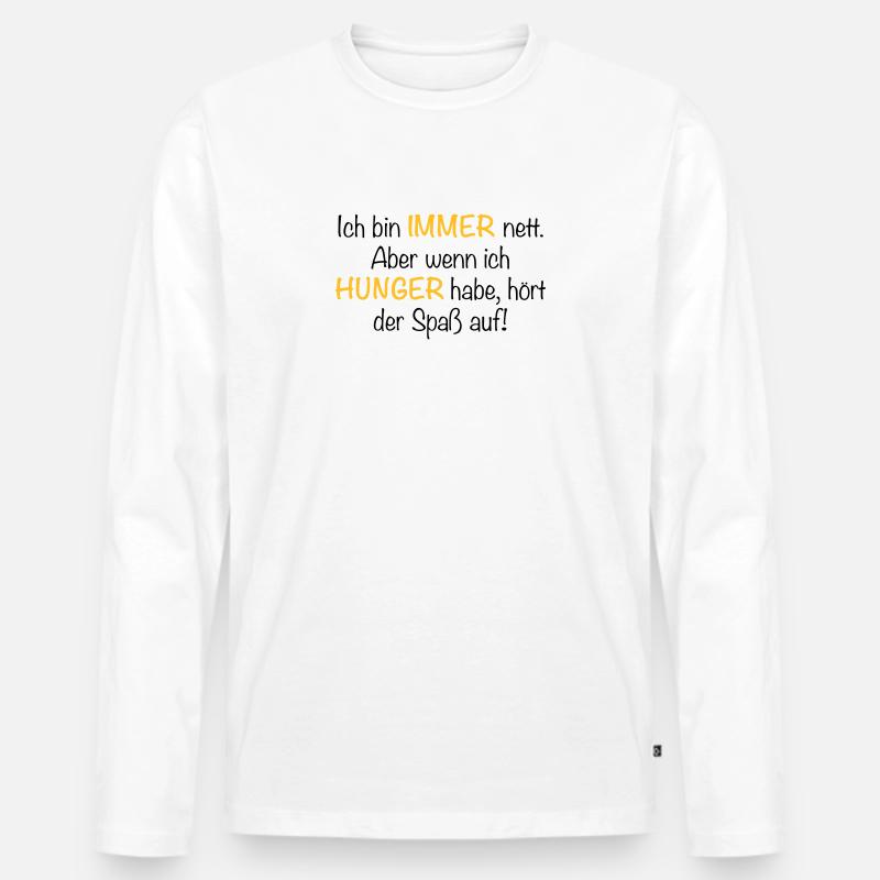 Immer Hunger - Männer Premium Bio Langarmshirt - Weiß