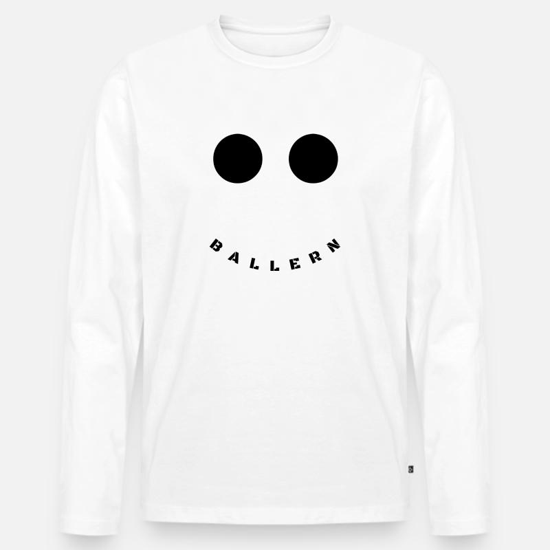 Ballspielfreude - Männer Premium Bio Langarmshirt - Weiß