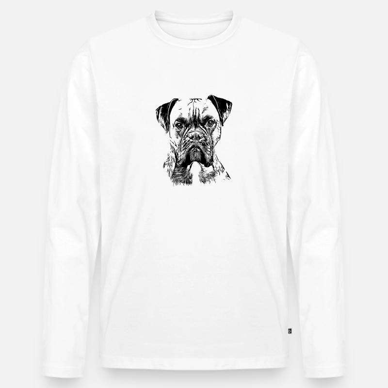 Deutscher Boxer Hund - Männer Premium Bio Langarmshirt - Weiß