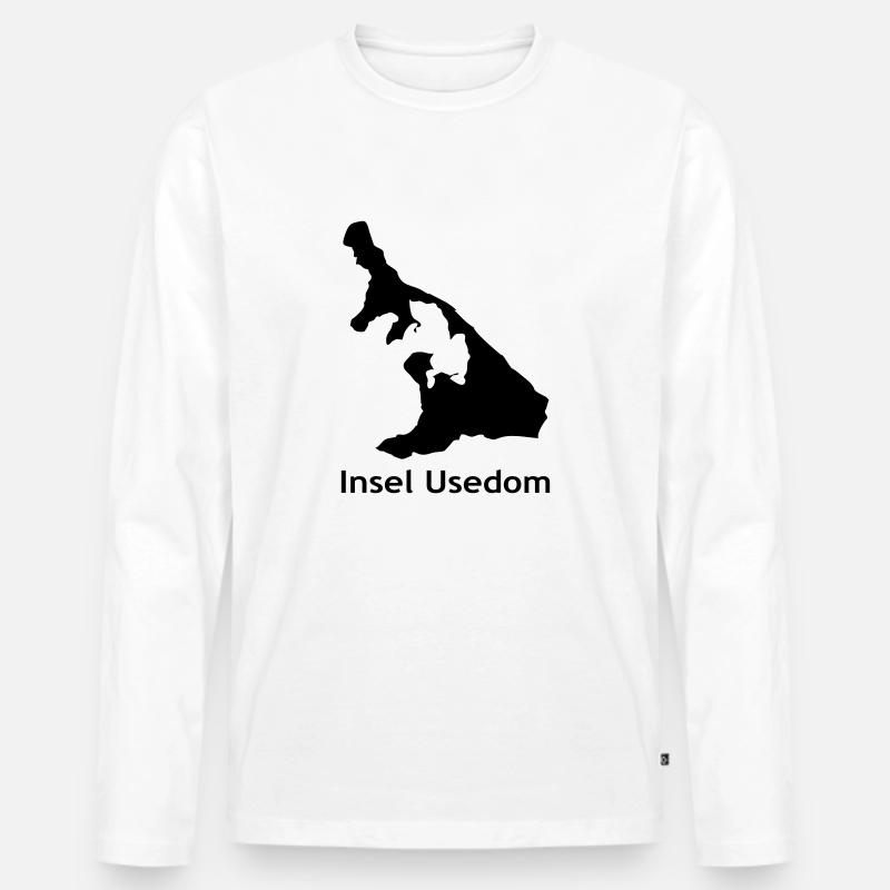 usedom - Männer Premium Bio Langarmshirt - Weiß