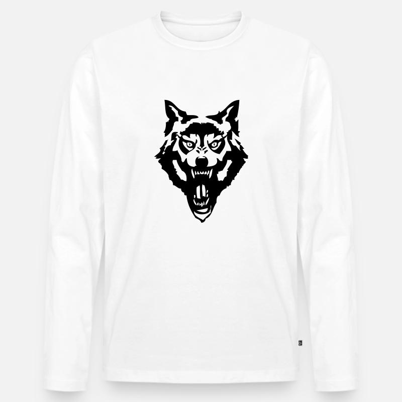 werewolf - Männer Premium Bio Langarmshirt - Weiß