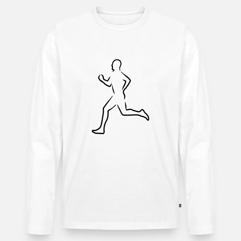 Läufer - Männer Premium Bio Langarmshirt - Weiß