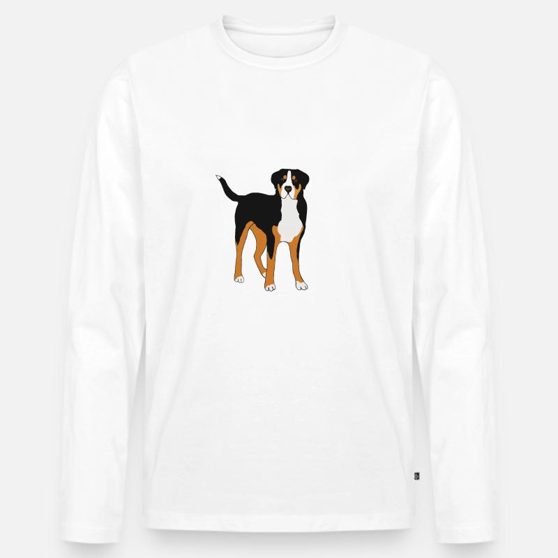 Großer Schweizer Sennenhund - Männer Premium Bio Langarmshirt - Weiß