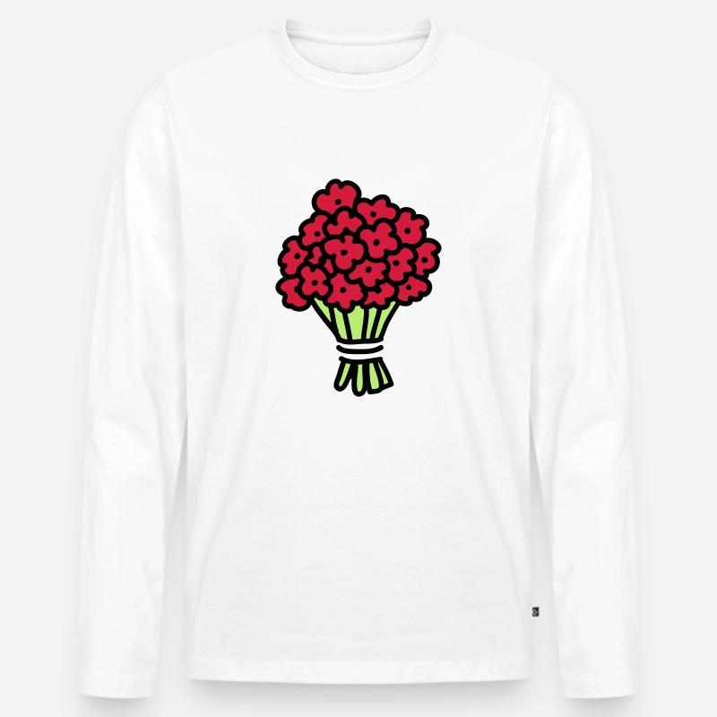 Blumenstrauß 3 - Männer Premium Bio Langarmshirt - Weiß