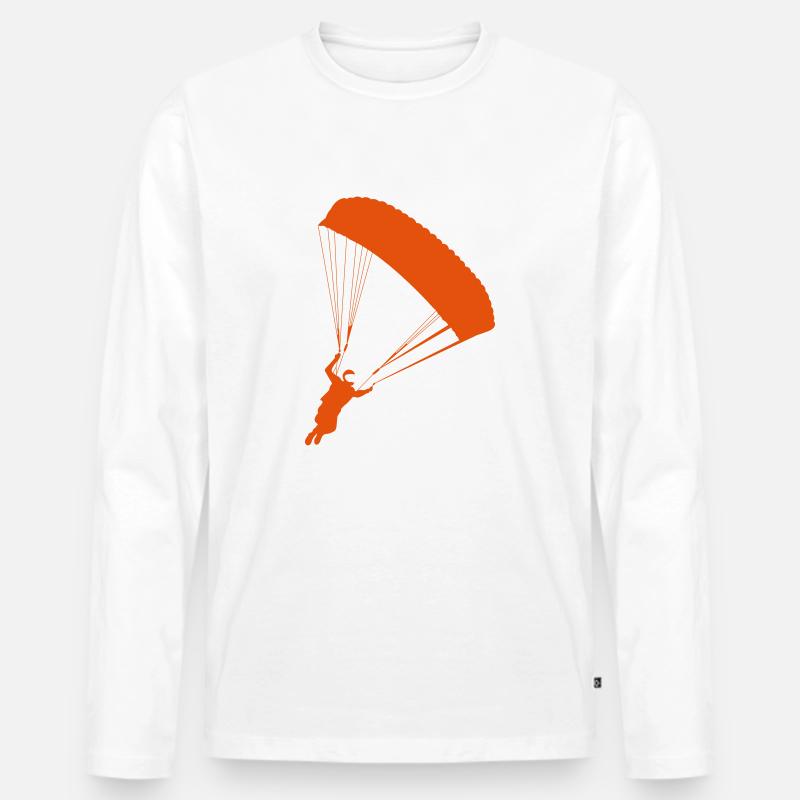 Kappe_Helm_orange - Männer Premium Bio Langarmshirt - Weiß