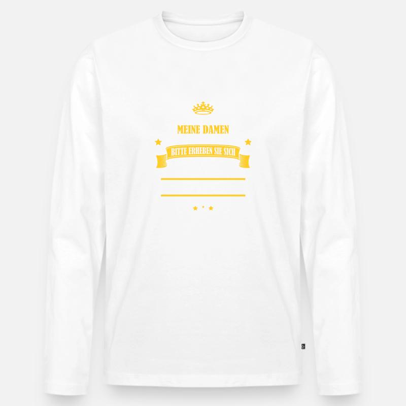 DJ - Männer Premium Bio Langarmshirt - Weiß