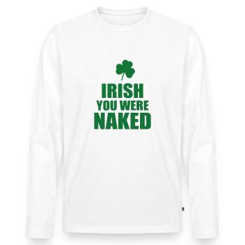 Irlandais tu étais nu - T-shirt manches longues Premium bio Homme - blanc - Devant - Nico (187cm)