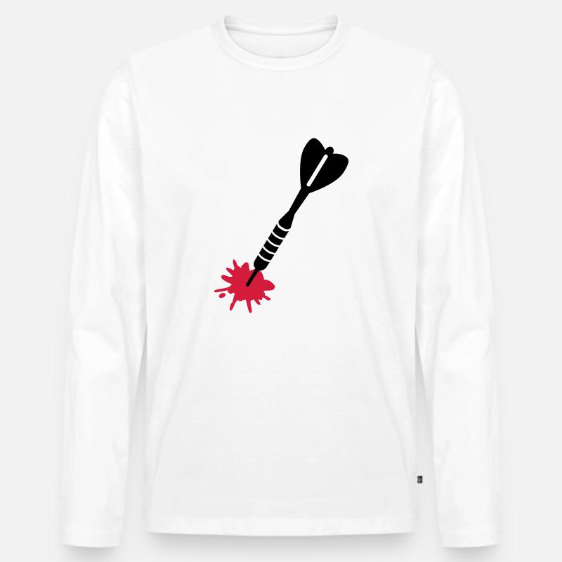 Darts - Männer Premium Bio Langarmshirt - Weiß