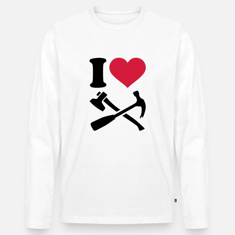 Werkzeug - Männer Premium Bio Langarmshirt - Weiß