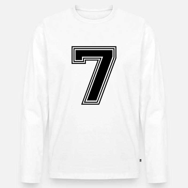 7_Nummer_7_(s31) - Männer Premium Bio Langarmshirt - Weiß