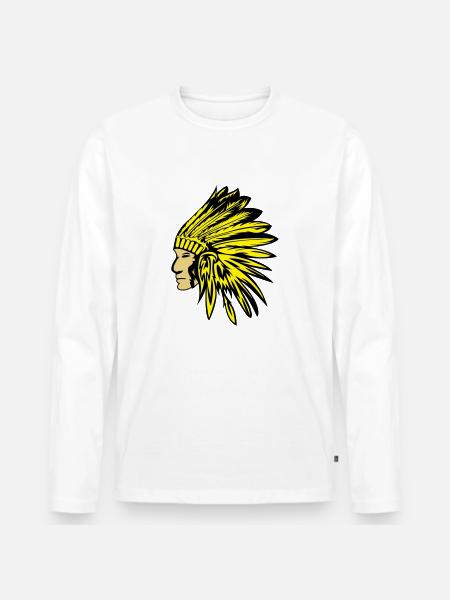 indianer - Men's Premium Organic Long Sleeve Shirt - white