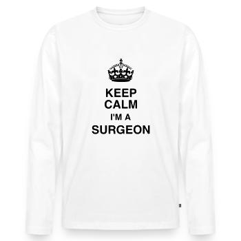 Doctor Arzt Surgeon Chirurg Surgery Chirurgie - Men's Premium Organic Long Sleeve Shirt - white - Front - Nico (187cm)