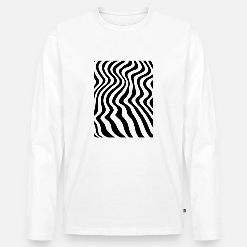 Databending Lines - Männer Premium Bio Langarmshirt - Weiß