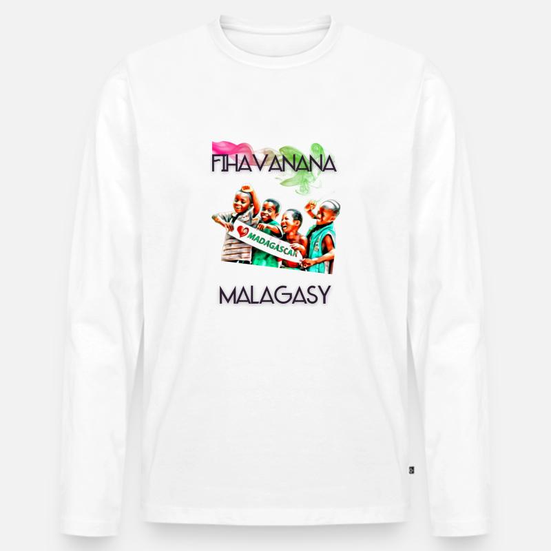 FIHAVANANA MALAGASY - Männer Premium Bio Langarmshirt - Weiß