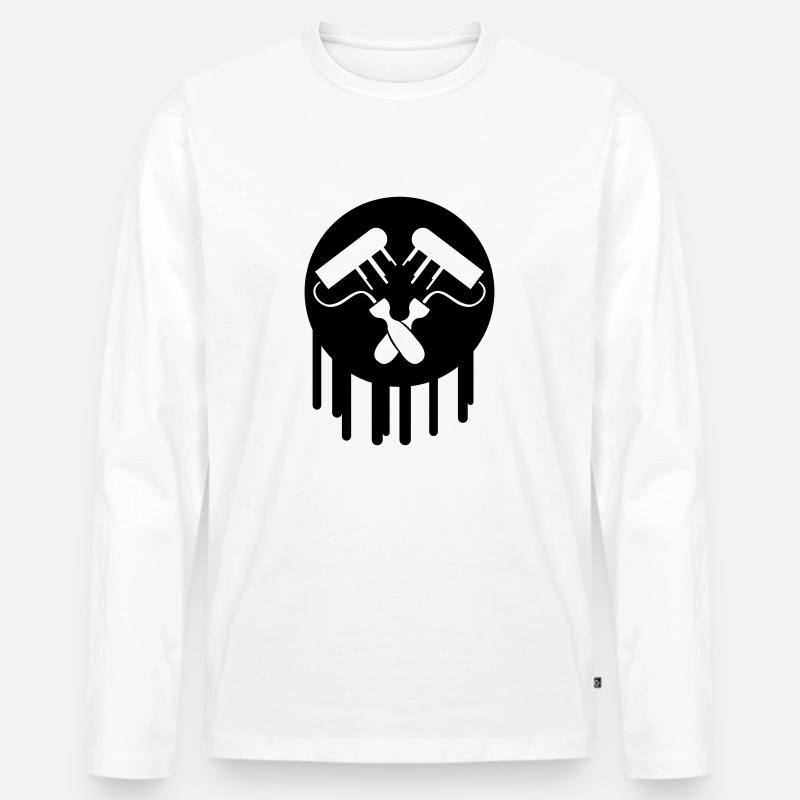 Maler Symbol - Männer Premium Bio Langarmshirt - Weiß
