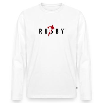 RUGBY Rugbyman - T-shirt manches longues Premium bio Homme - blanc - Devant - Nico (187cm)