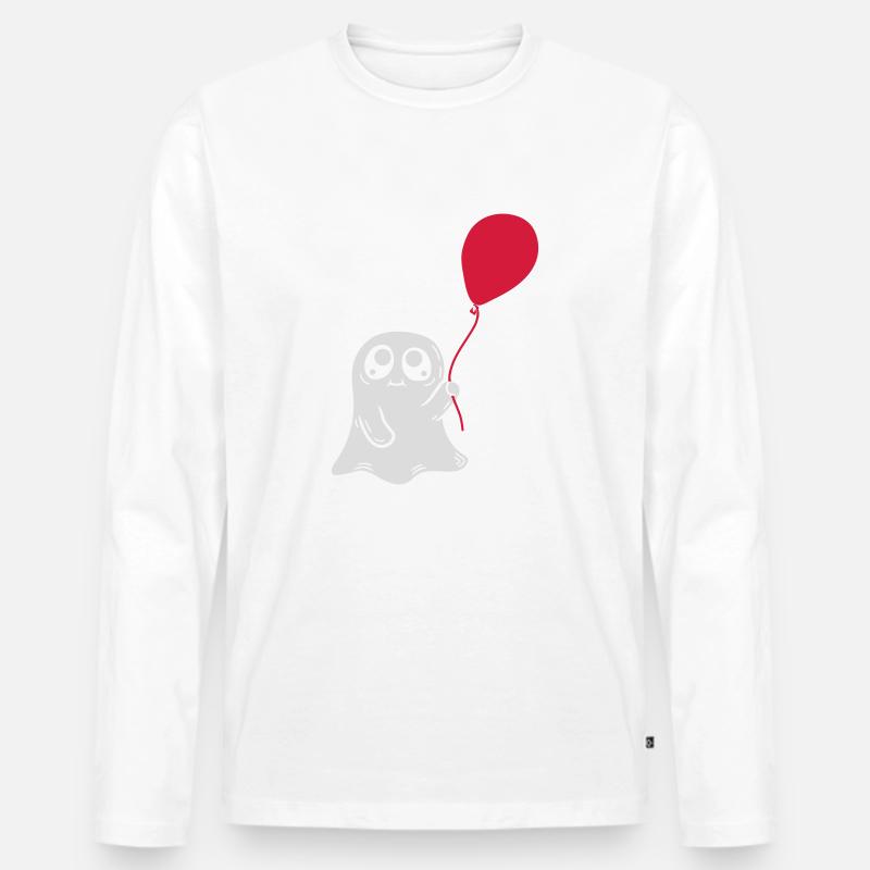 Luftballon Geist Comic Design - Männer Premium Bio Langarmshirt - Weiß