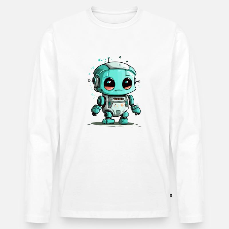Tok der kleine Roboter - Männer Premium Bio Langarmshirt - Weiß