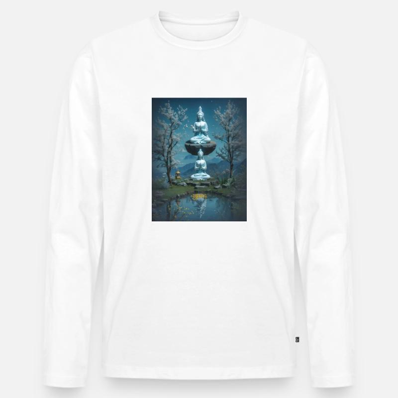 Einklang & Harmonie - Männer Premium Bio Langarmshirt - Weiß