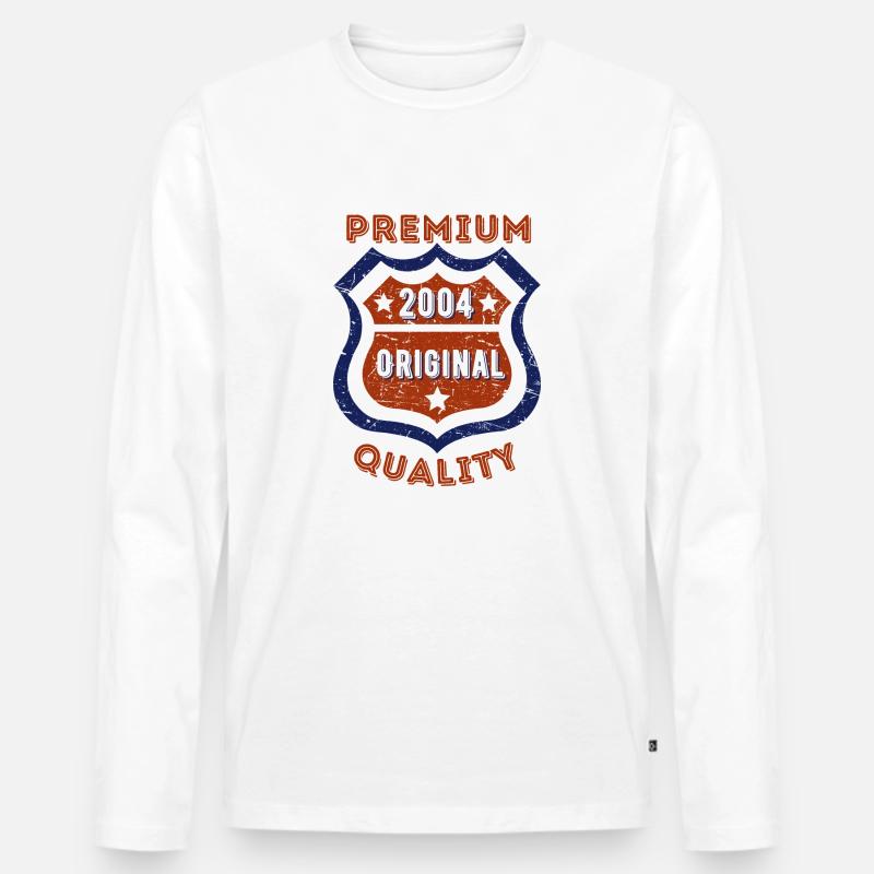 Premium-Qualität 2004 - Männer Premium Bio Langarmshirt - Weiß